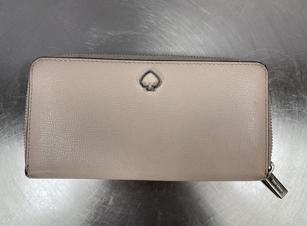 Kate Spade New York Adel Large Continental Zip Around Wallet Beige Leather